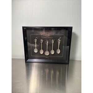 1988 Seoul Olympics Collectors Spoons Jung Won Glass Framed 5